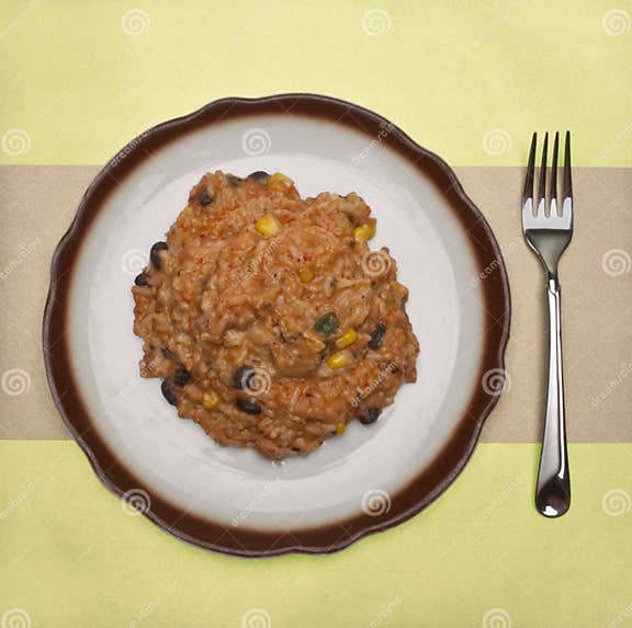 Rice and Beans Dinner stock image. Image of plate, studio 14628813