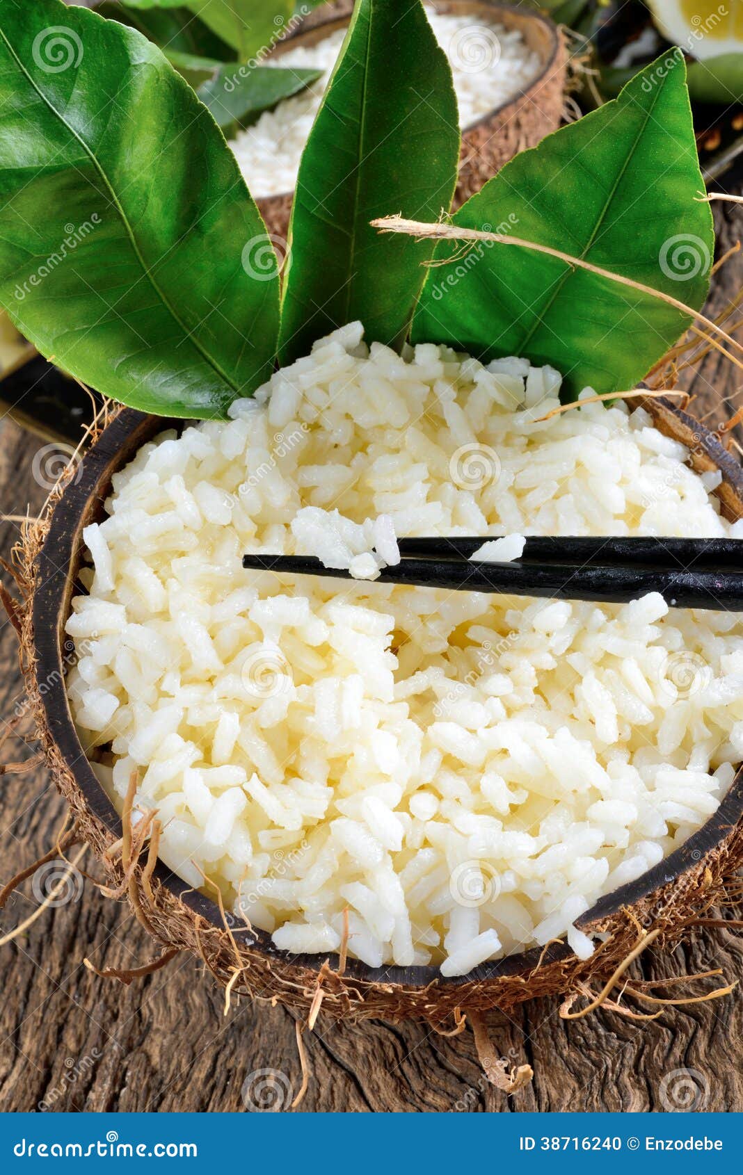 Rice boiled in coconut stock photo. Image of table, milk 38716240
