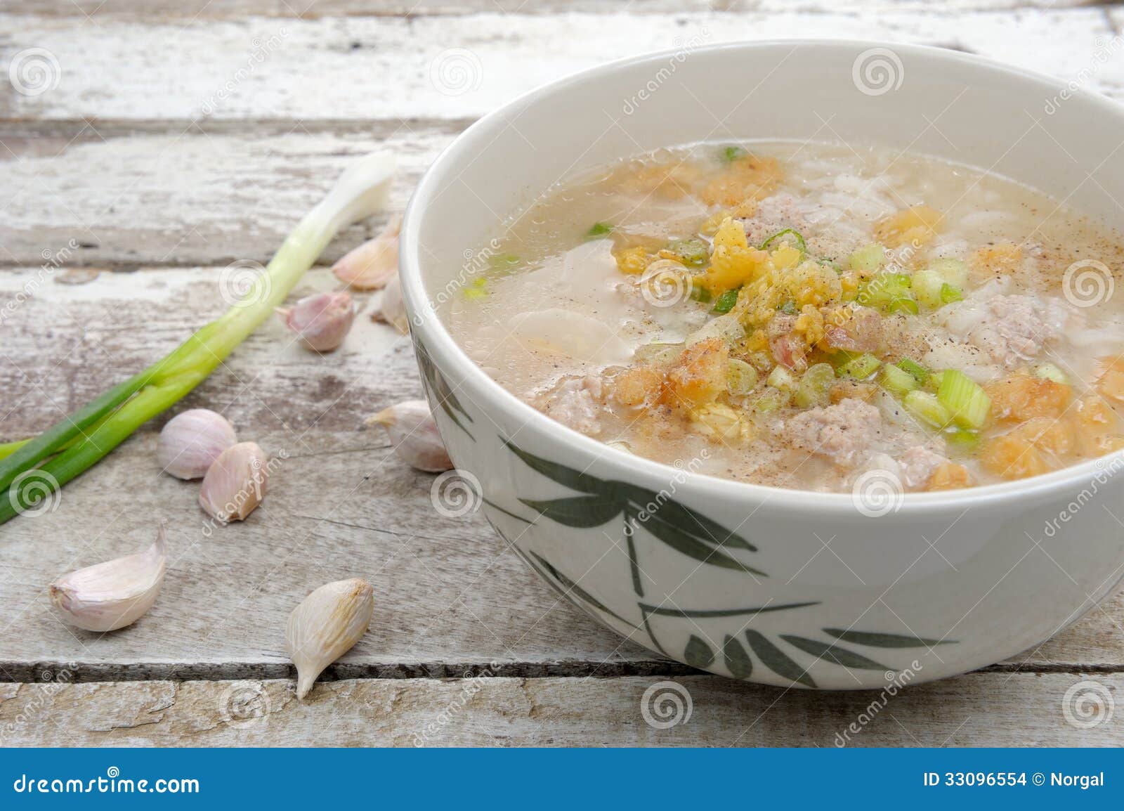 Rice boiled with pork stock photo. Image of appetizer - 33096554