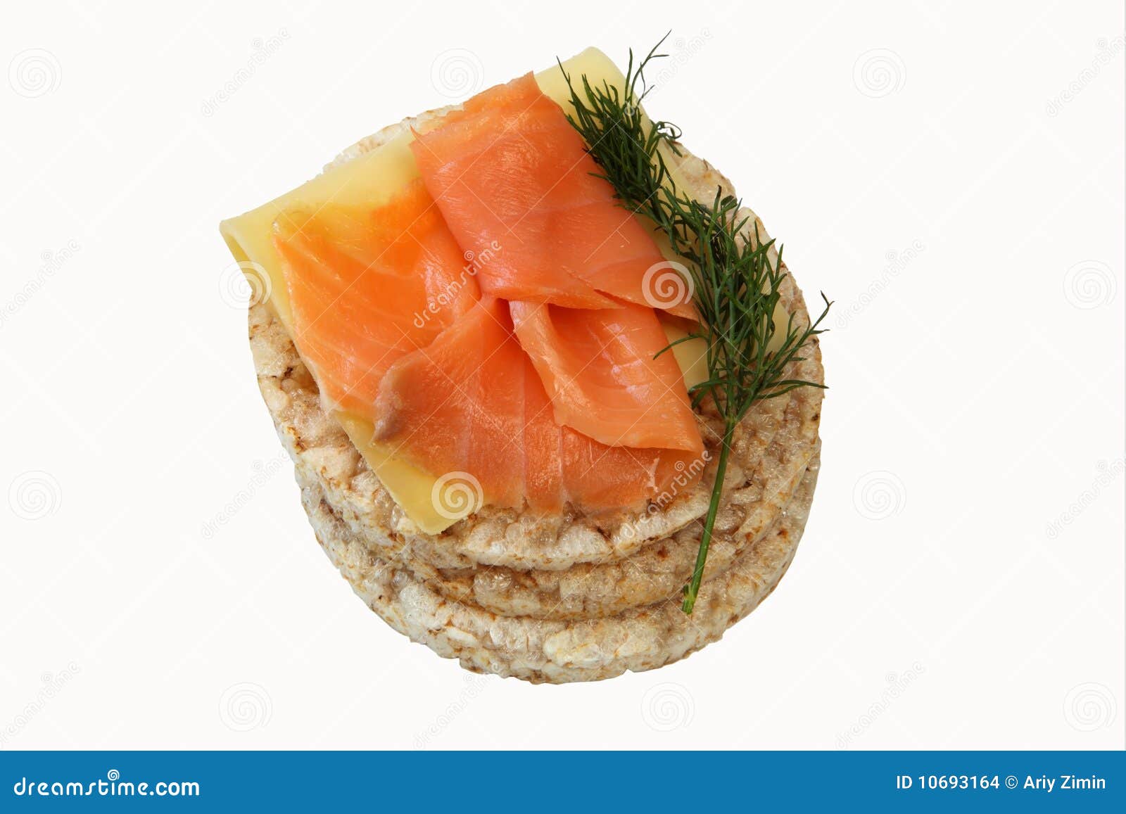 Rice cakes with salmon stock photo. Image of healthy 10693164