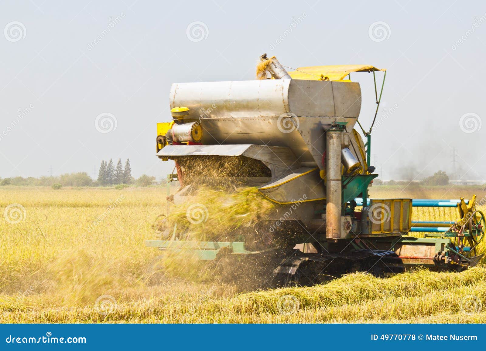 Rice combine harvester stock photo. Image of harvest 49770778