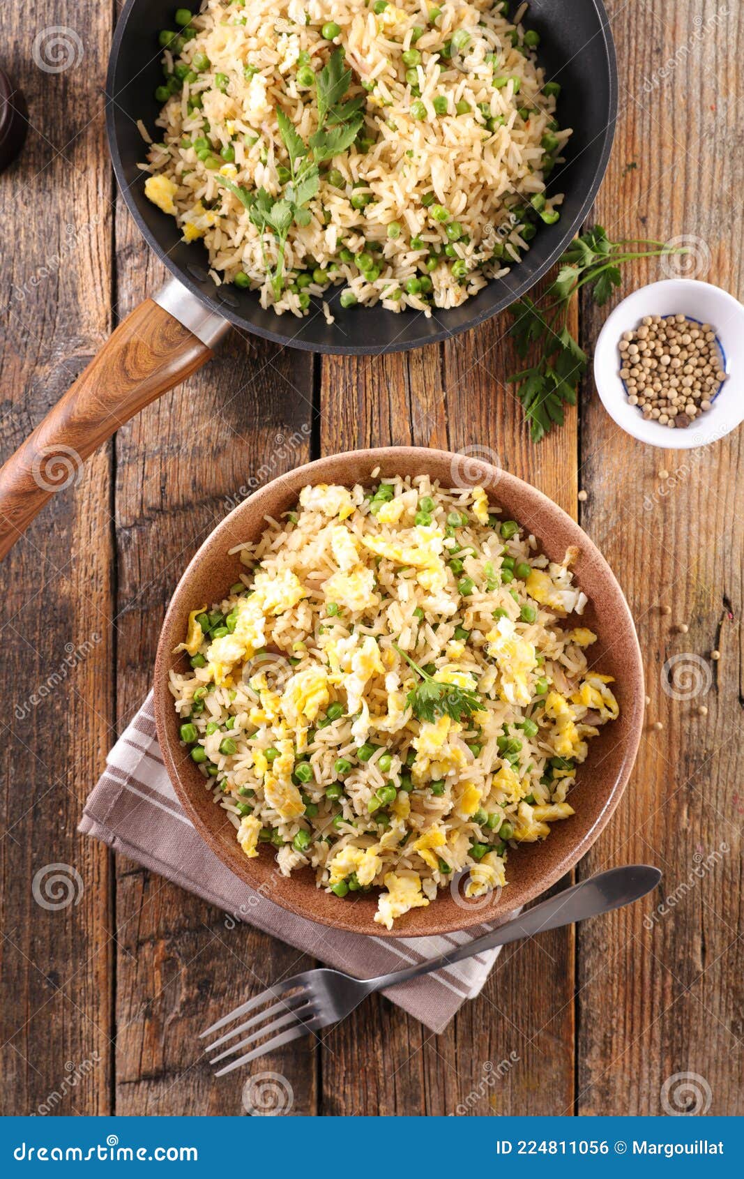 Rice cooked with egg stock photo. Image of diet, meal 224811056