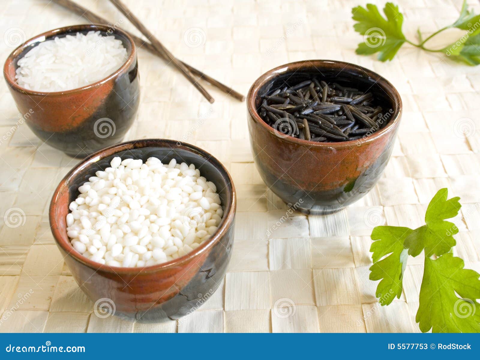 Rice cups stock image. Image of plate, chopsticks, cups 5577753