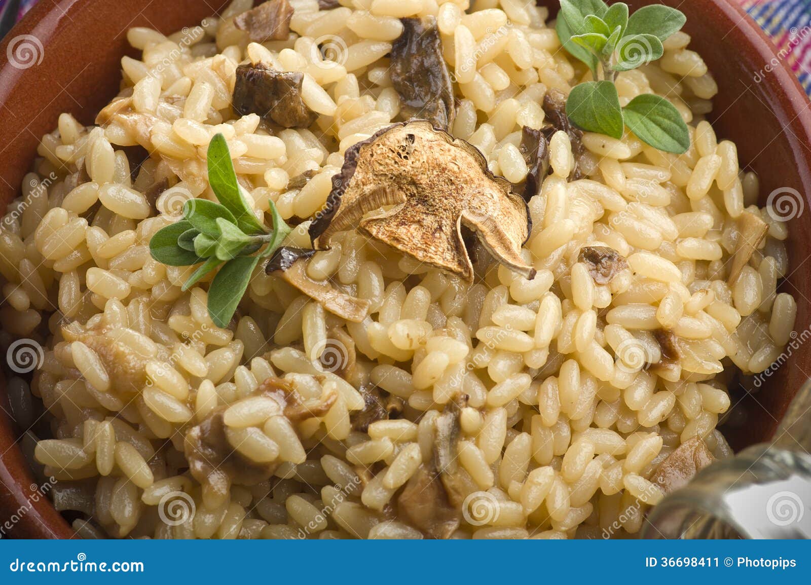 Rice and Dried Porcini Mushrooms Stock Image Image of garnish, bolete