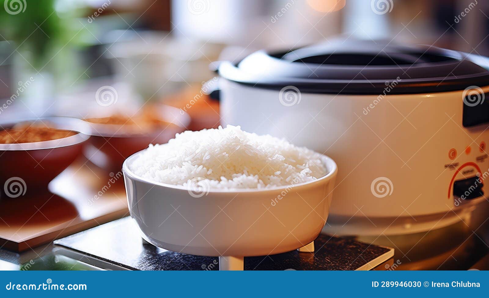 Rice in Electrical Rice Cooker Stock Illustration Illustration of