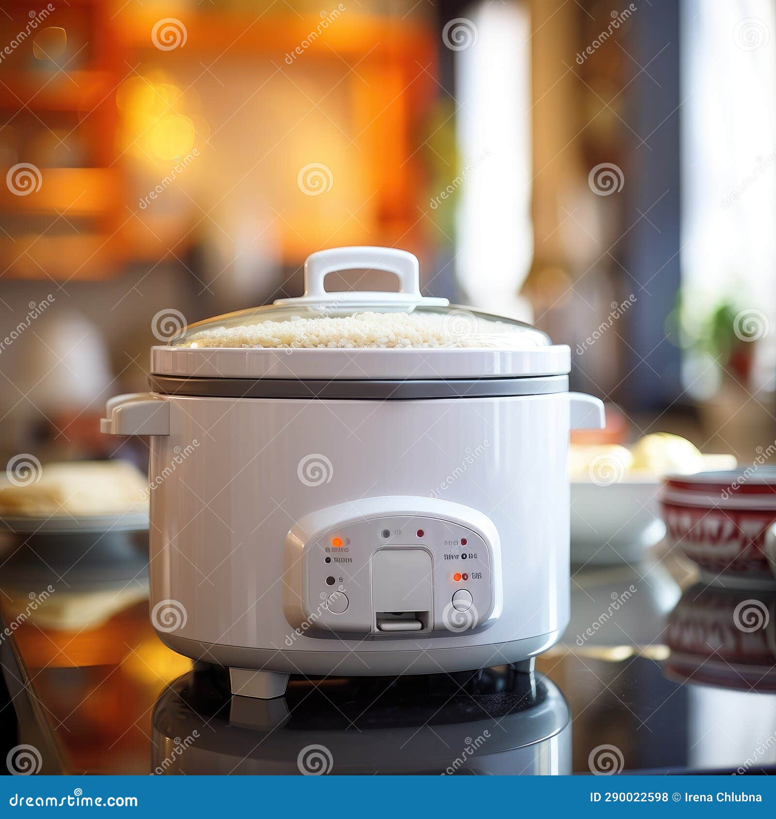 Rice in Electrical Rice Cooker Stock Illustration Illustration of