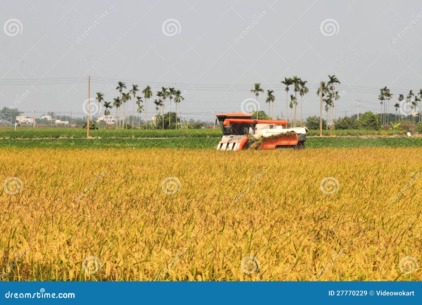 Rice harvester stock image. Image of agriculture, equipment 27770229
