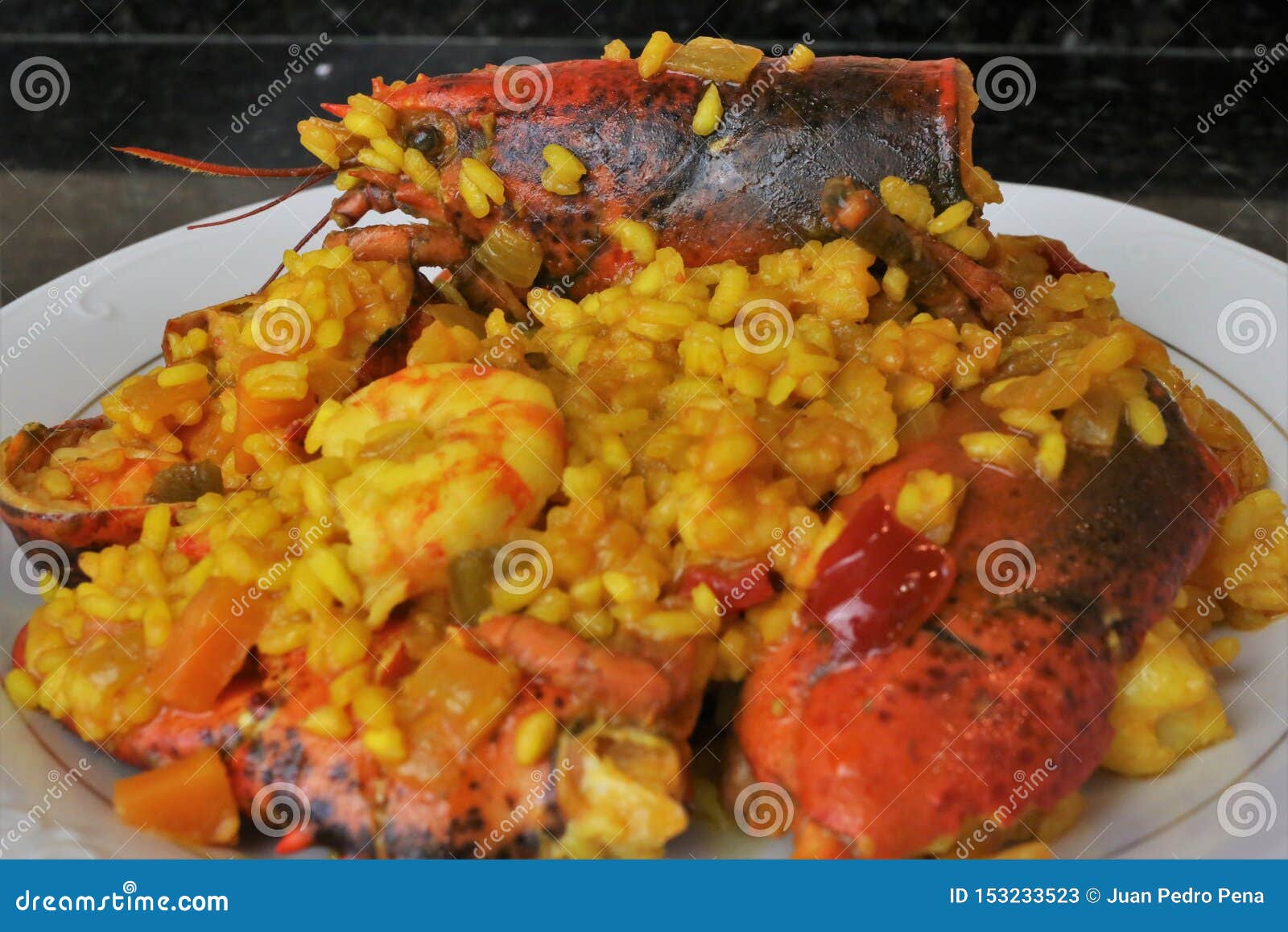 Rice with Lobster Seafood Paella Stock Image Image of lobster, food