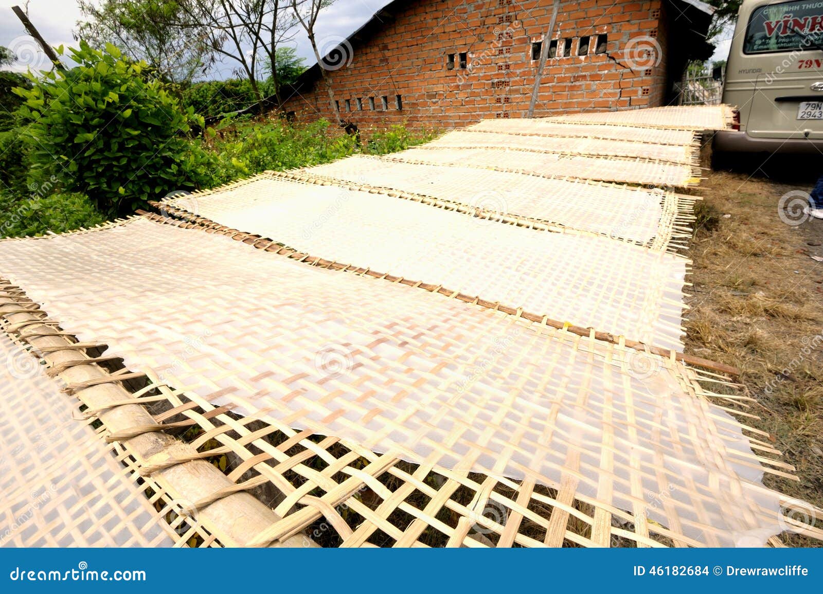 Rice Mats editorial stock image. Image of reeds, bricks 46182684