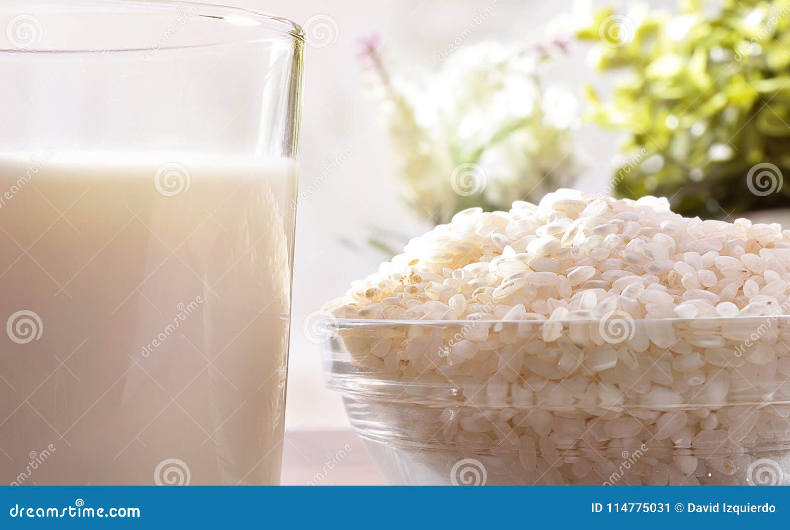 Rice Milk and Rice in Containers in Kitchen Close Up Stock Image Image of grain, healthcare