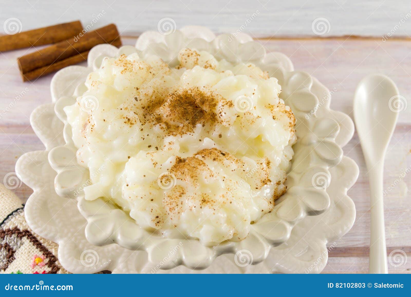 Rice Milk Dessert with Cinnamon Powder Stock Image Image of spice