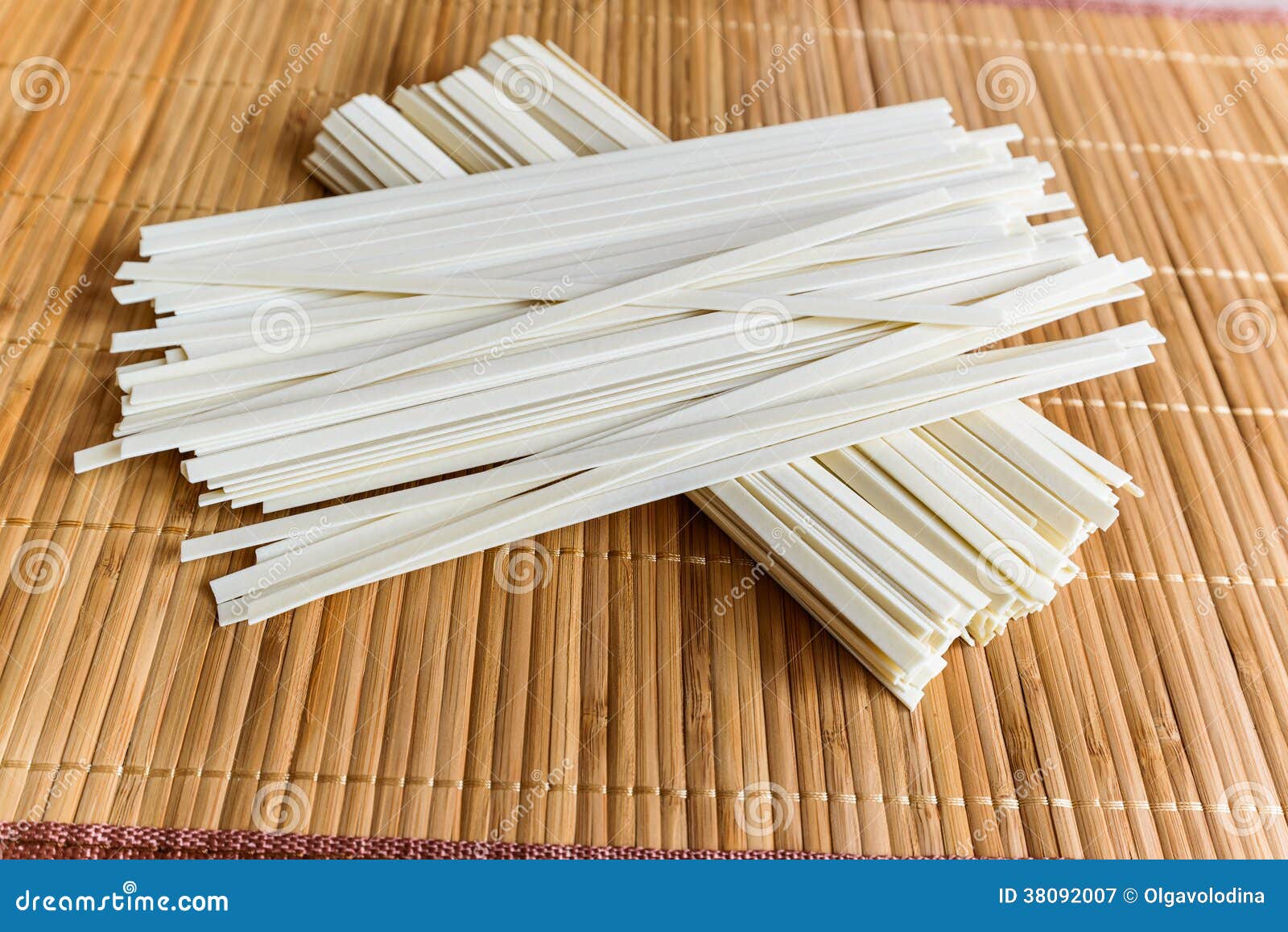 Rice Noodles on Bamboo Napkin Stock Image Image of product, healthy