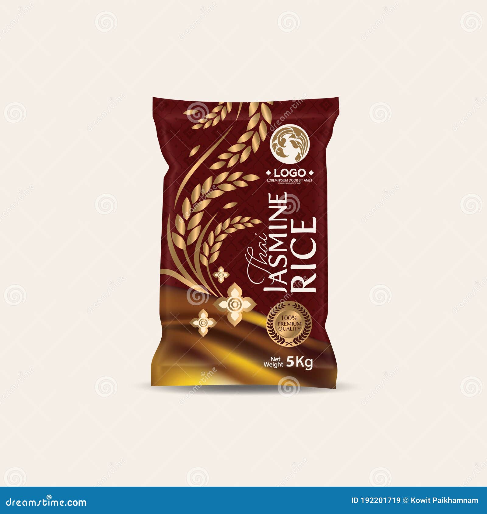 Download Rice Package Mockup Thailand Food Products, Vector ...