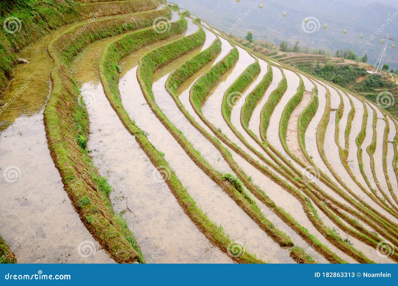 Rice Paddy Fields Terraces in South China Stock Image Image of china, landscape 182863313