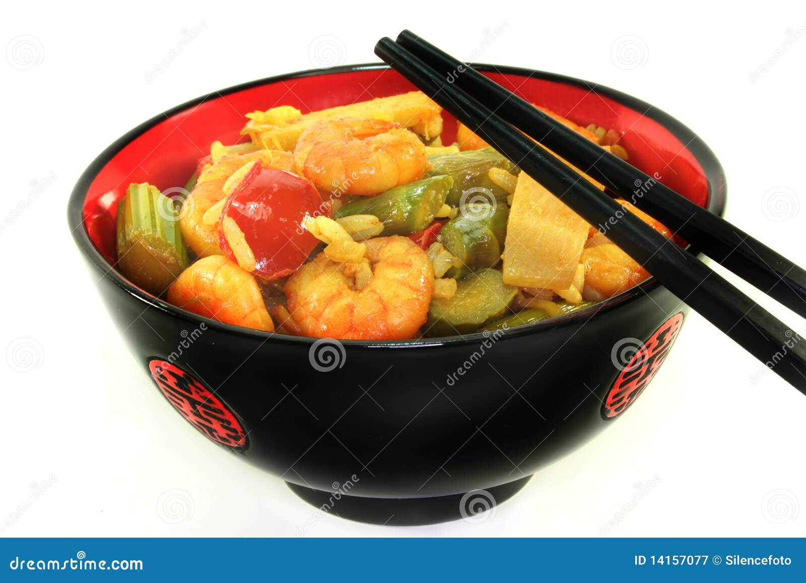 Rice pan stock image. Image of close, asparagus, dish 14157077