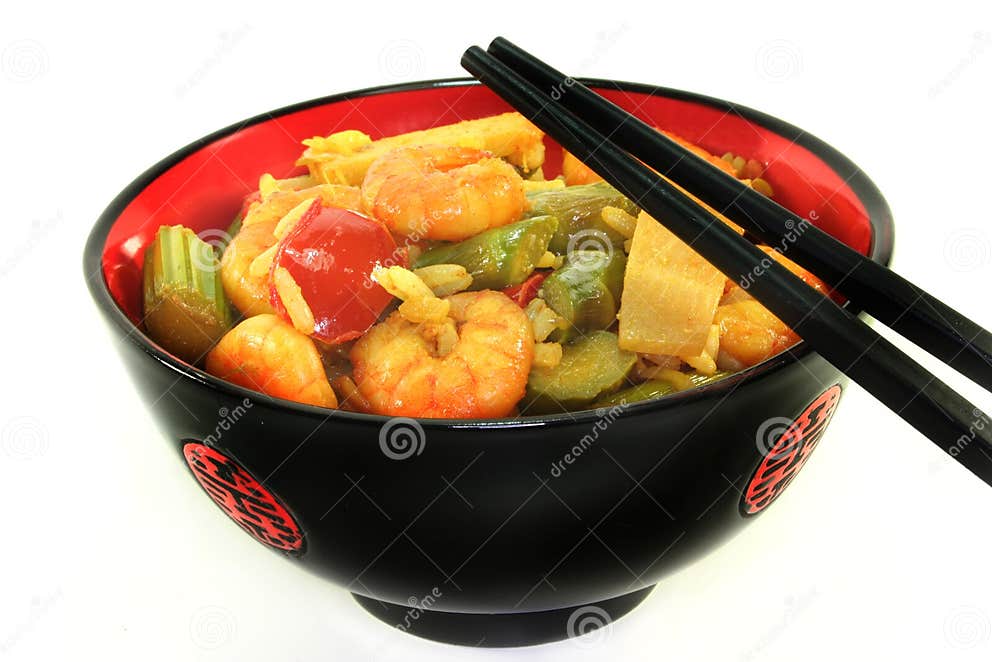 Rice pan stock image. Image of close, asparagus, dish 14157077