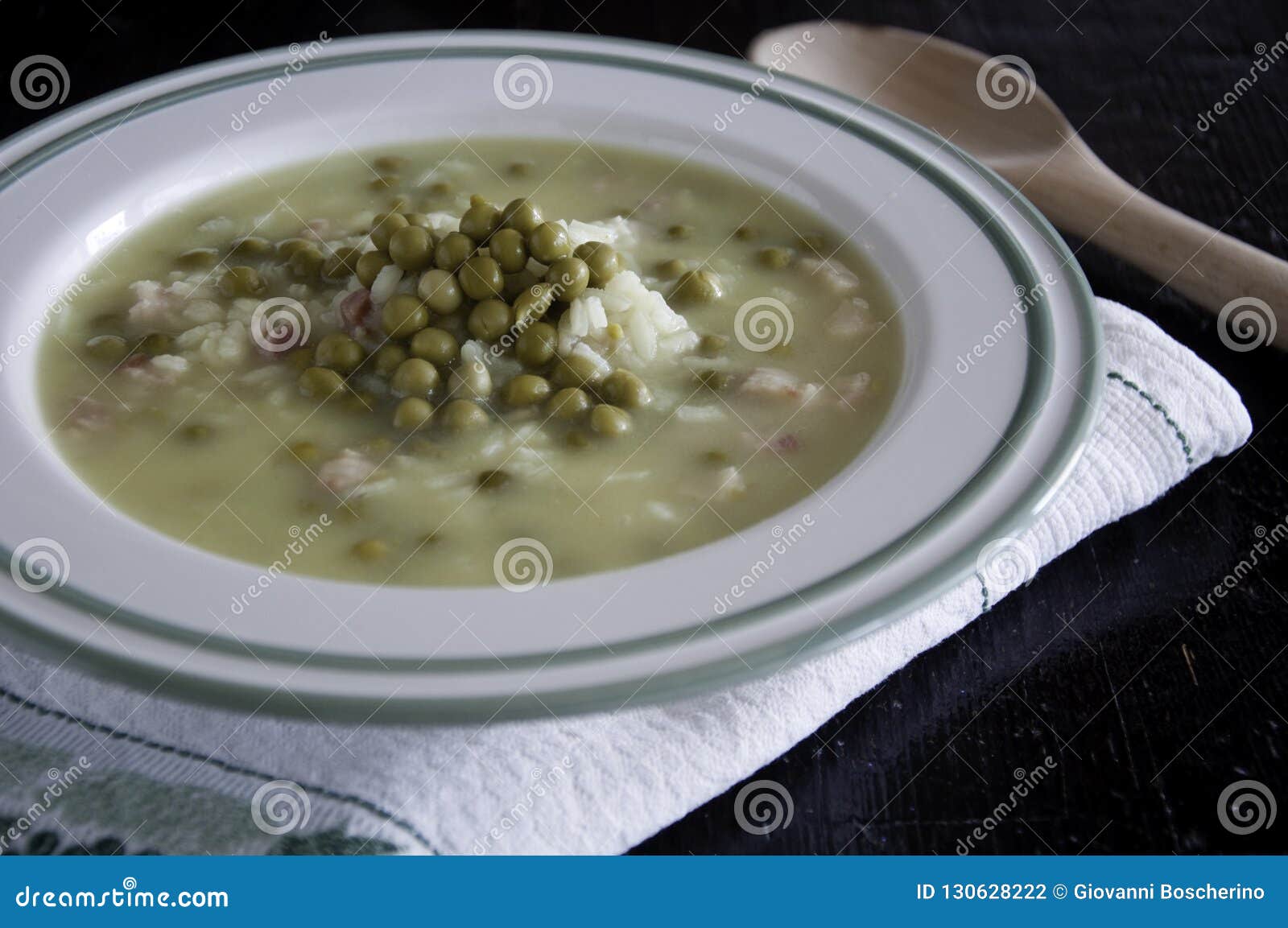 Rice and Peas, a Classic Italian Recipe Called Stock Photo Image of