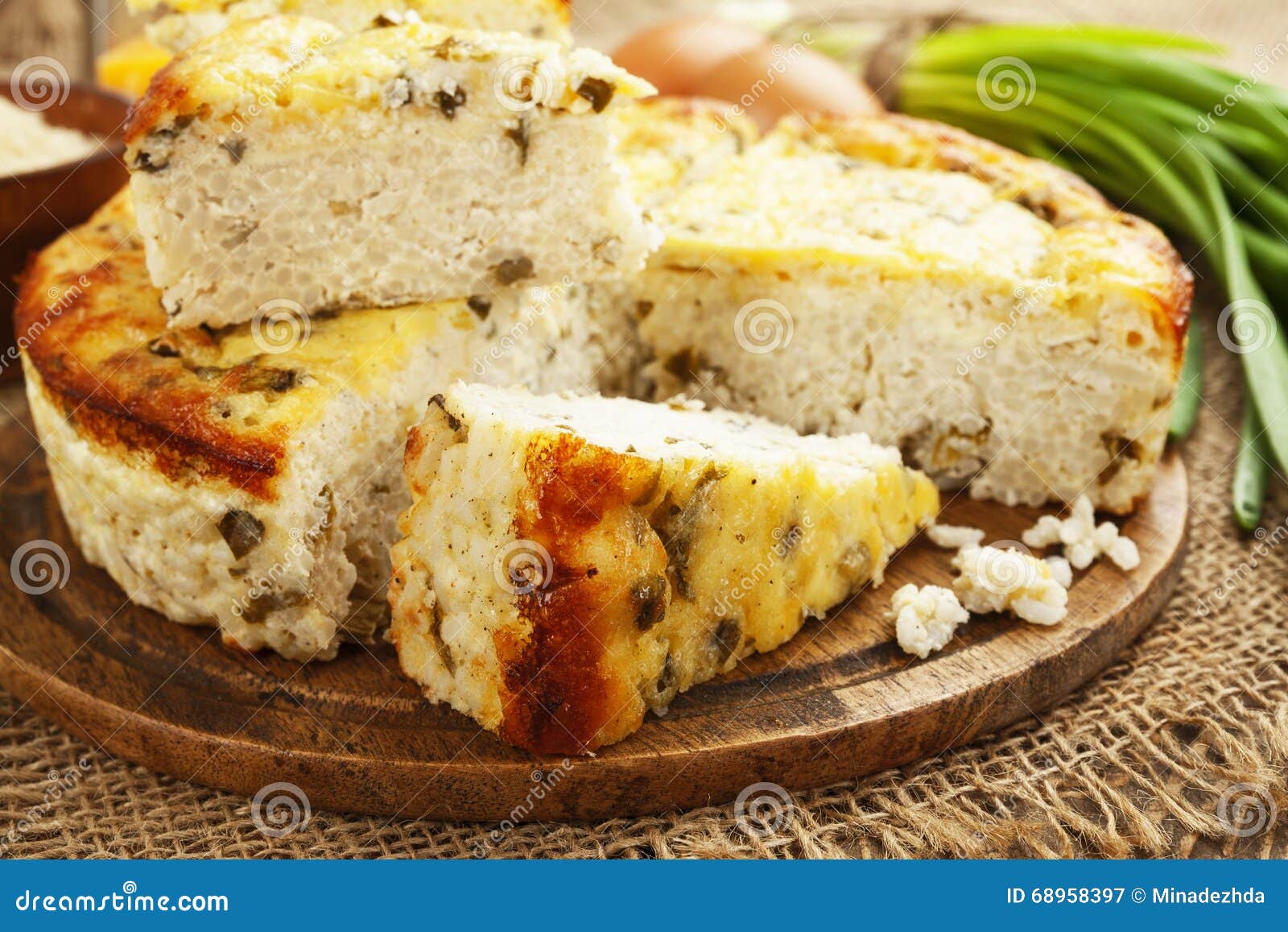 Rice Pie with Cottage Cheese Stock Image Image of cottage, meal 68958397