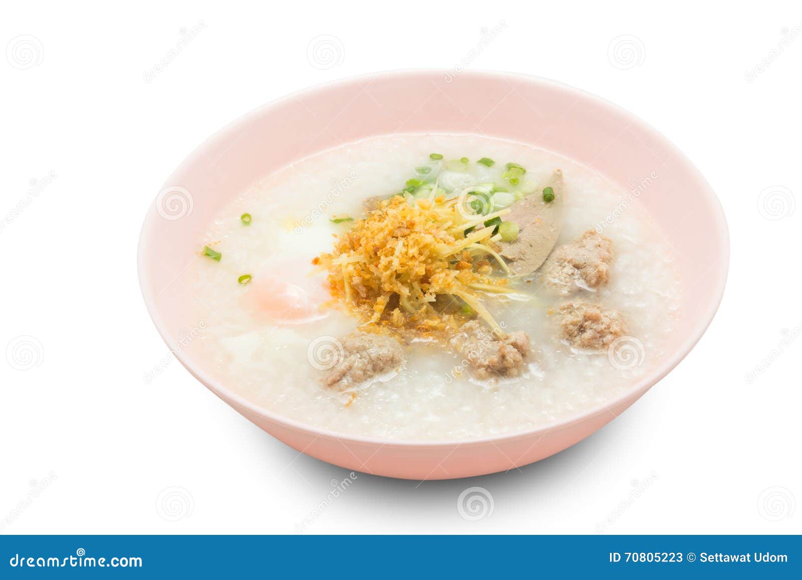 Rice porridge with pork stock image. Image of east, breakfast 70805223