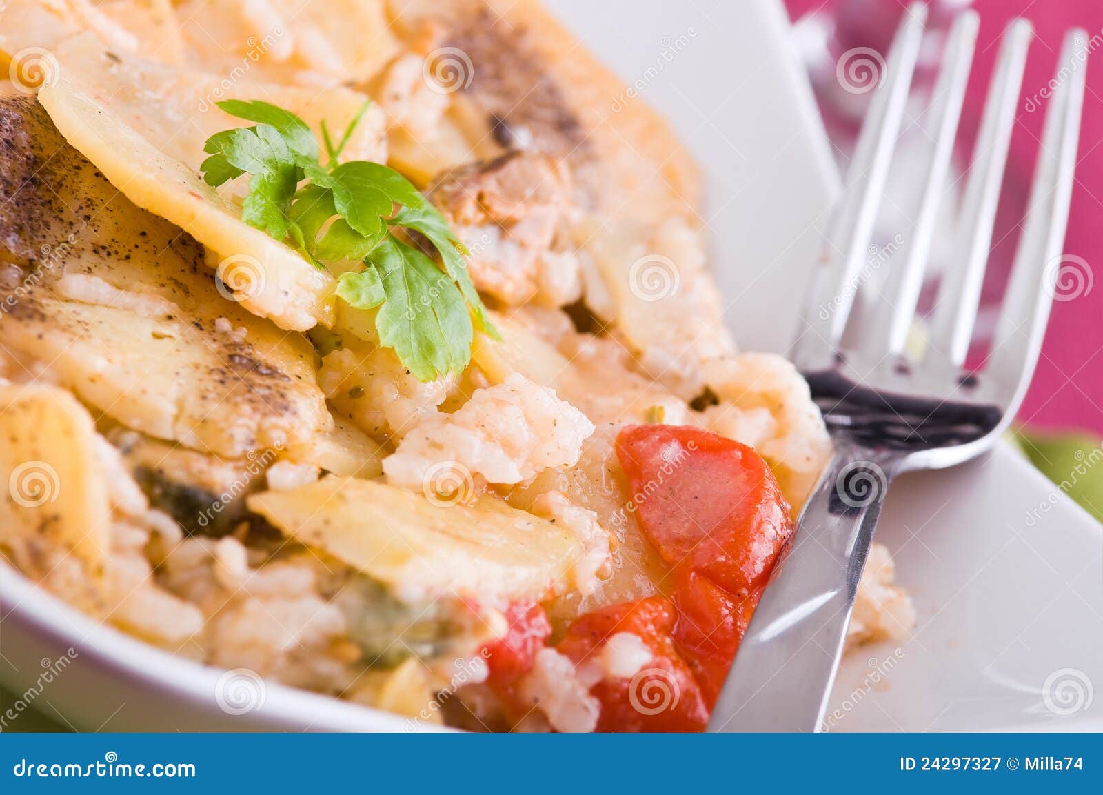 Rice, Potatoes and Mussels. Stock Image Image of flavouring, cuisine