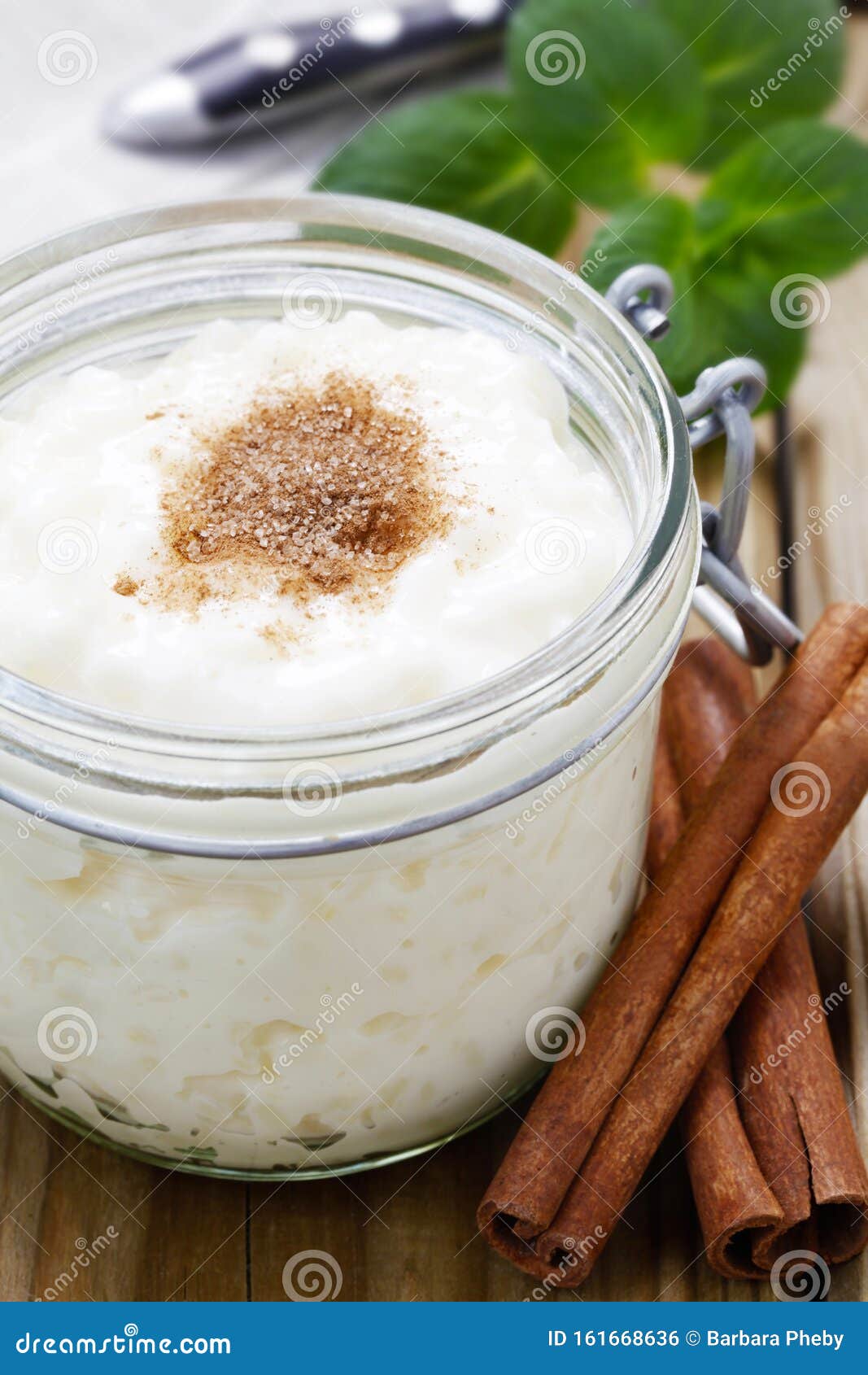 Rice Pudding stock photo. Image of background, glass 161668636