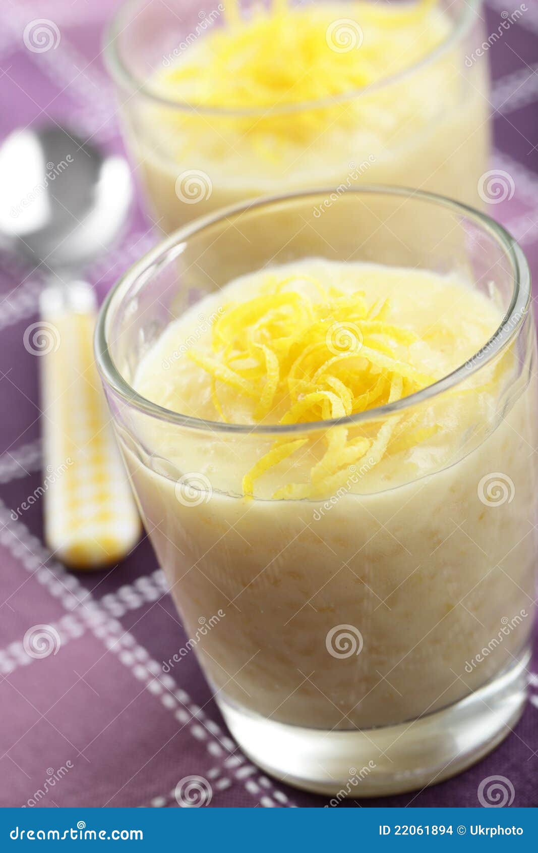 Rice Pudding with Lemon Zest Stock Photo Image of zest, vertical