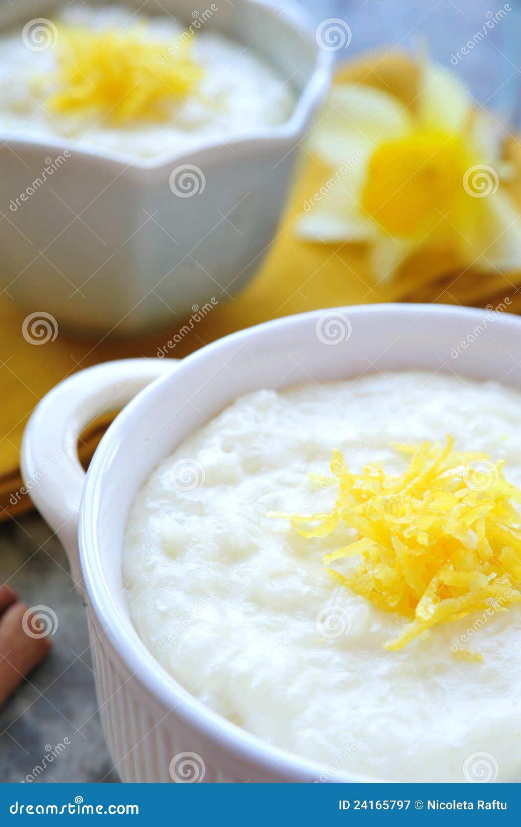 Rice Pudding with Lemon Zest Stock Image Image of edible, food 24165797