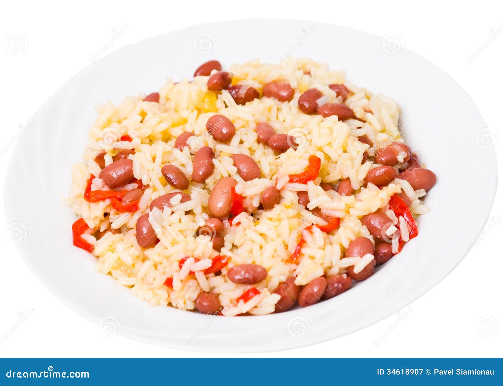 Rice with red beans stock image. Image of close, dishware 34618907