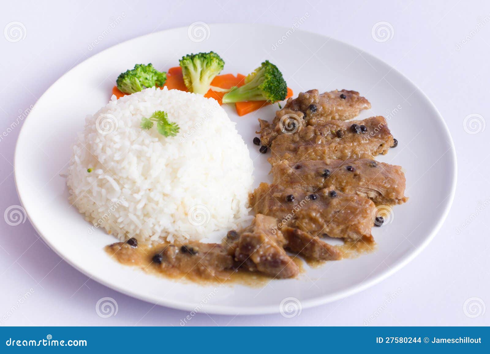 Rice with roast beef stock photo. Image of thai, aquatica 27580244