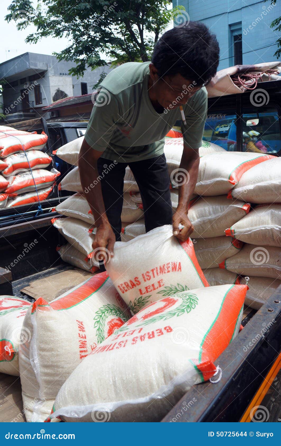 Rice editorial stock image. Image of warehouse, java 50725644
