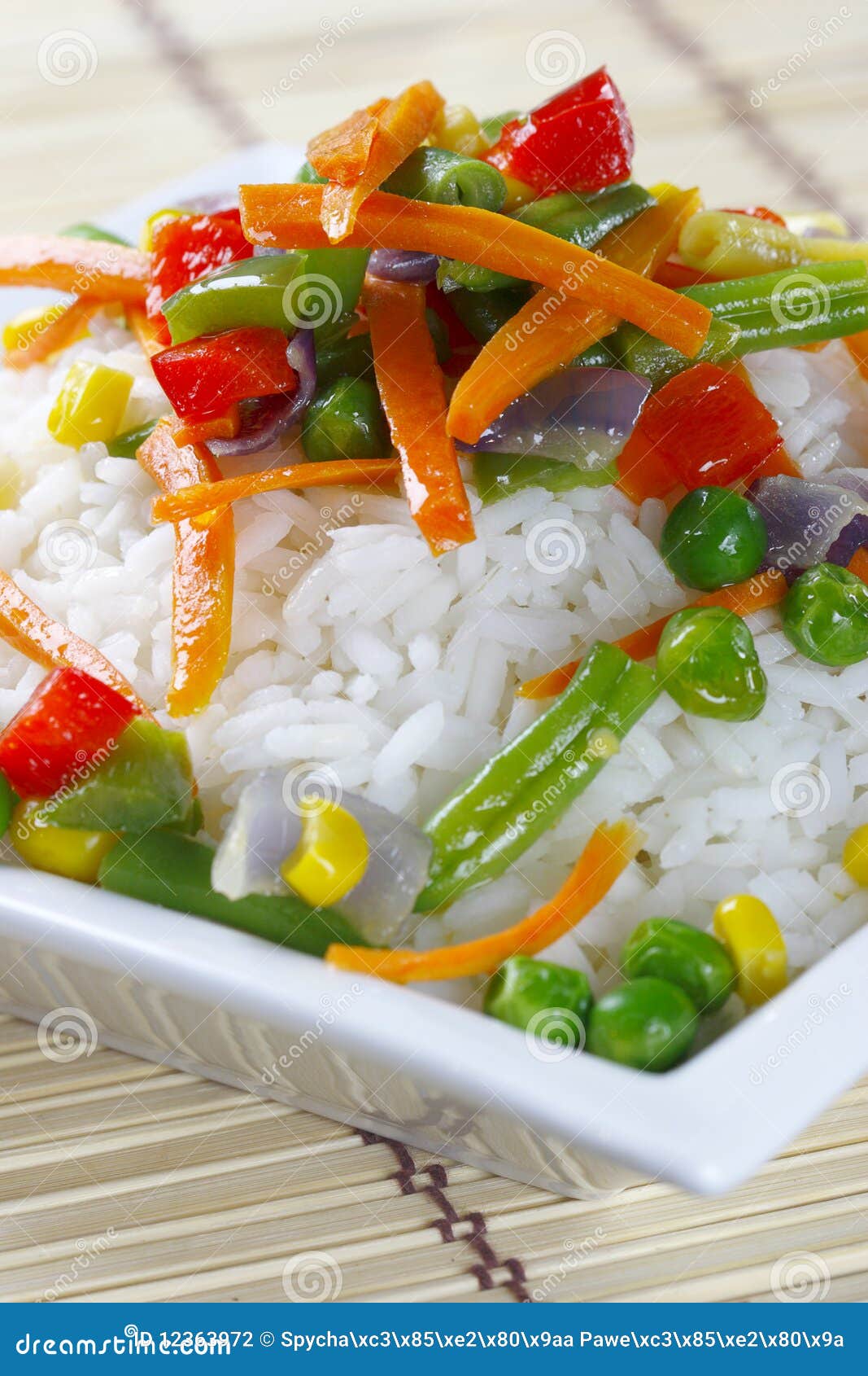 Rice with vegetables. stock photo. Image of carrots, diet 12363972