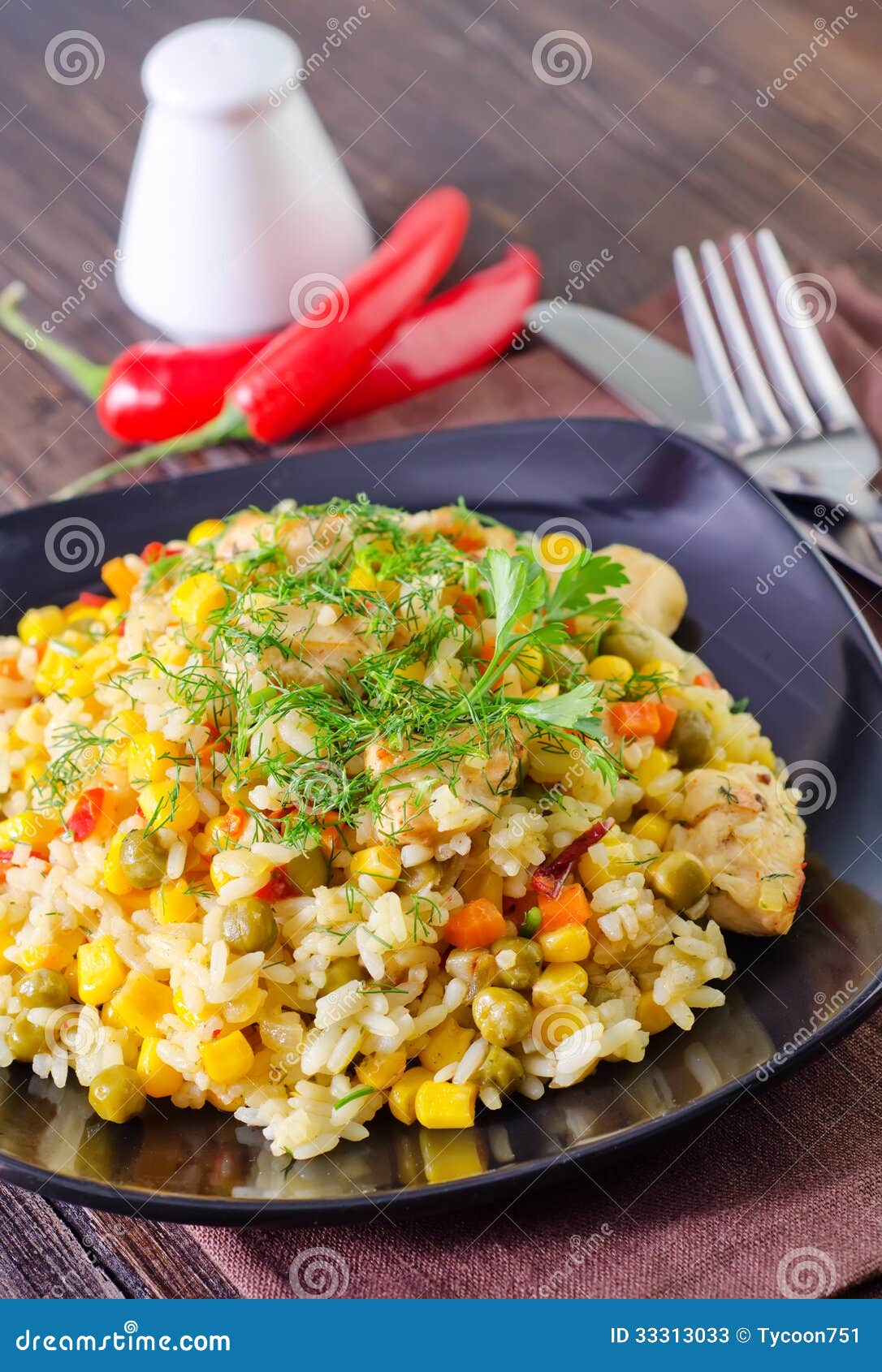 Rice with vegetables stock image. Image of asian, lamb 33313033