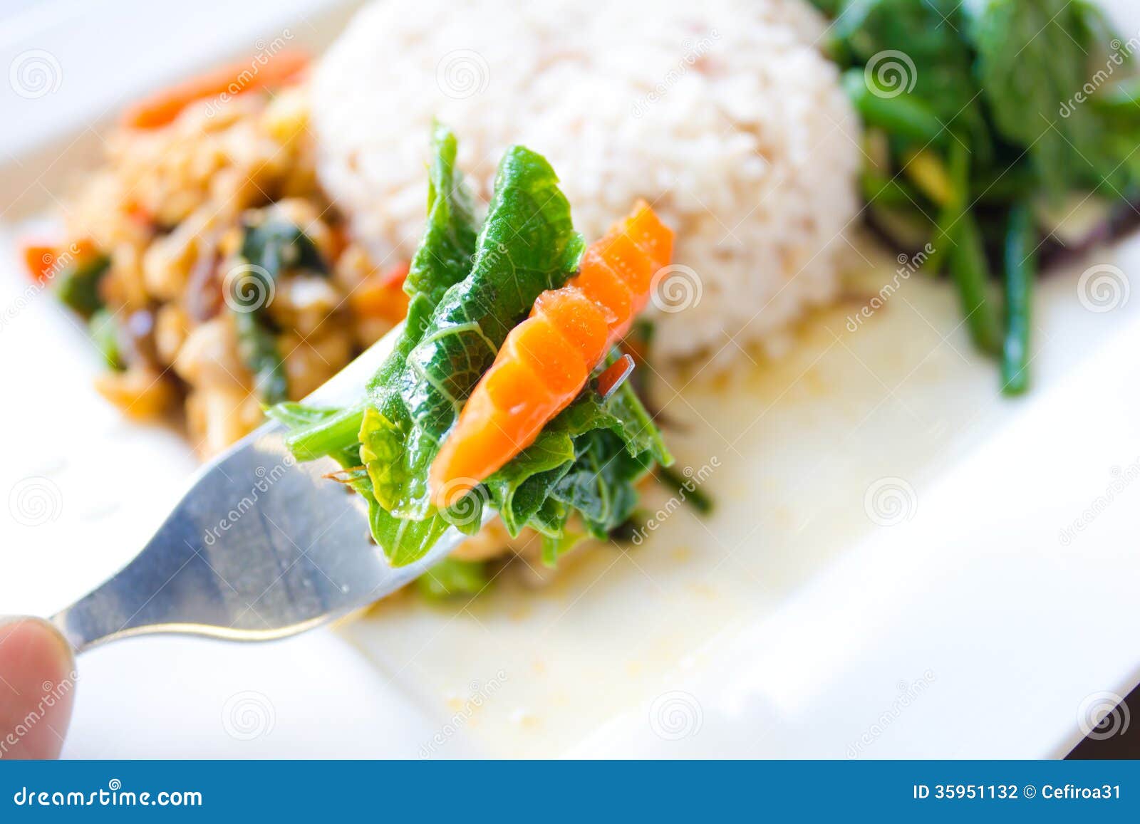 Rice with vegetables stock photo. Image of healthful - 35951132