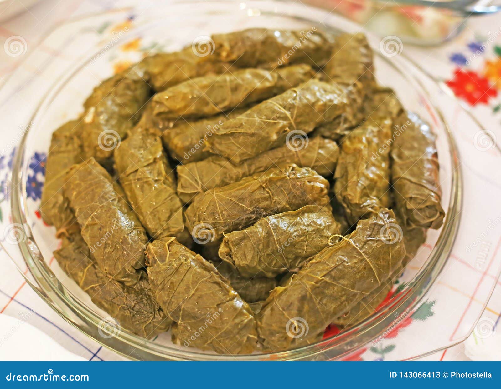 rice wrapped in grape leaves - traditional greek food called dolmadakia