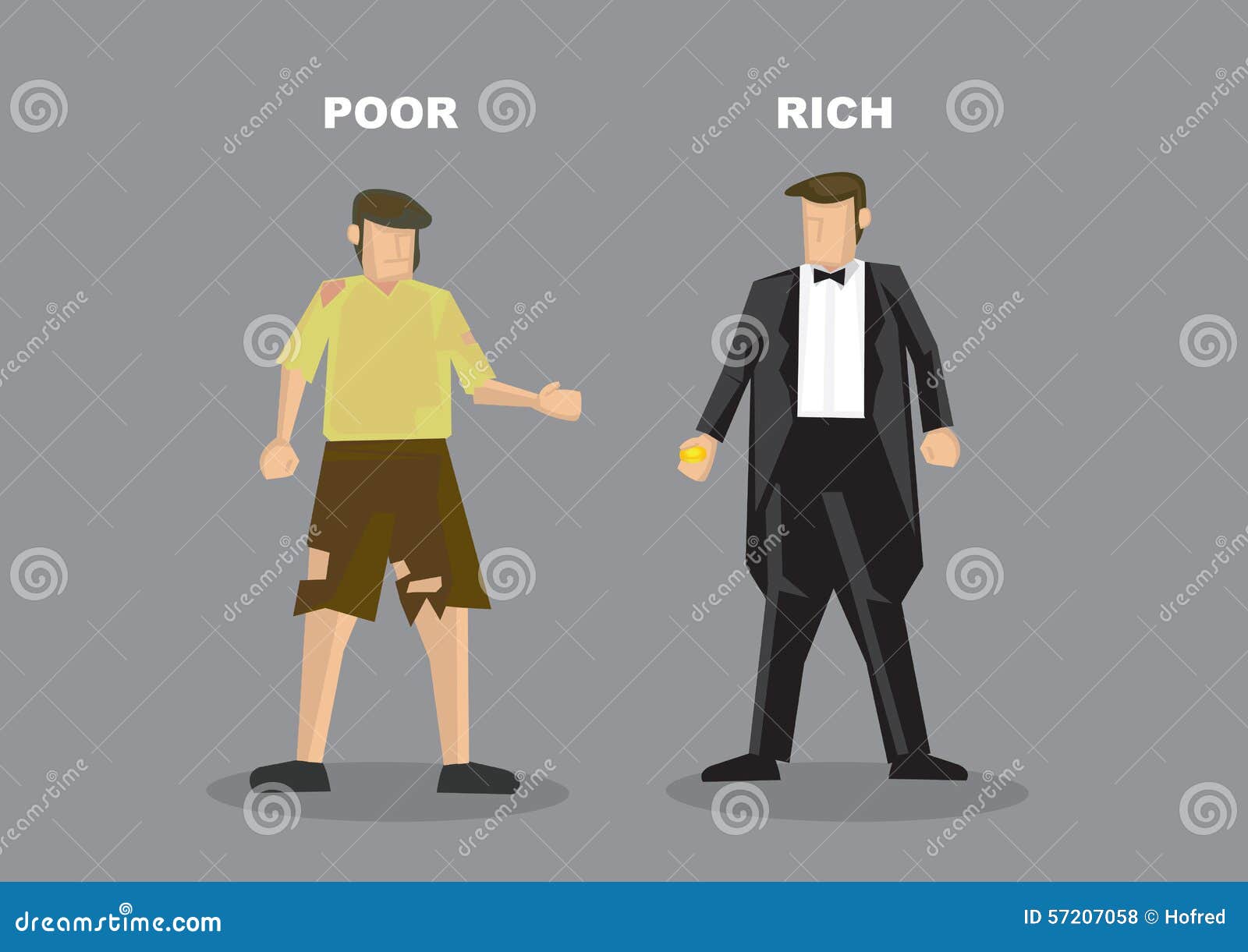 Rich Man Poor Man Vector Illustration Illustration Megapixl