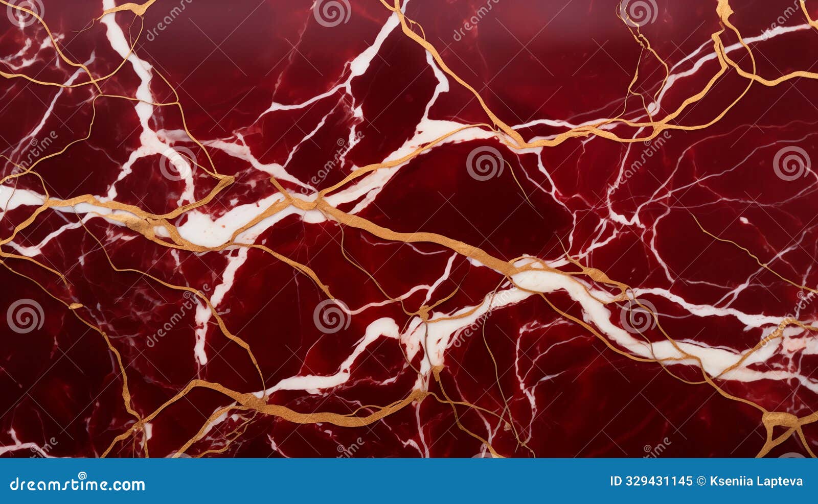 elegant red marble with golden veins against a dark background