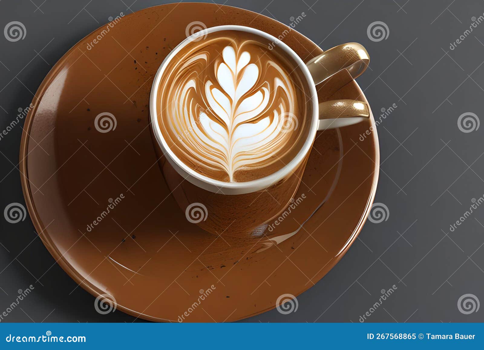 Rich Roasted Coffee Latte Inside a Large Wide Cup Stock Image Image