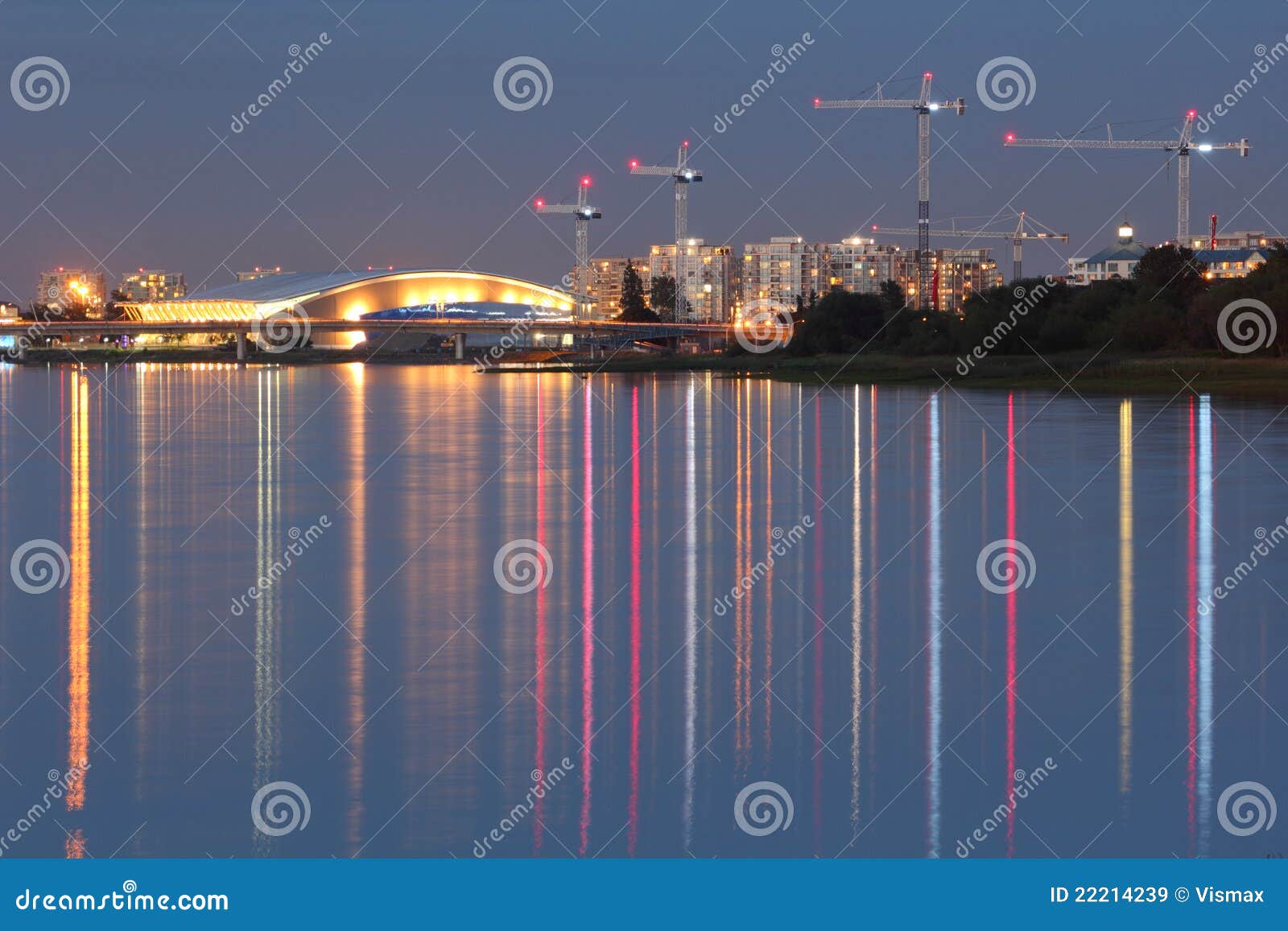 Richmond Development, Fraser River, British Columb Stock Image Image
