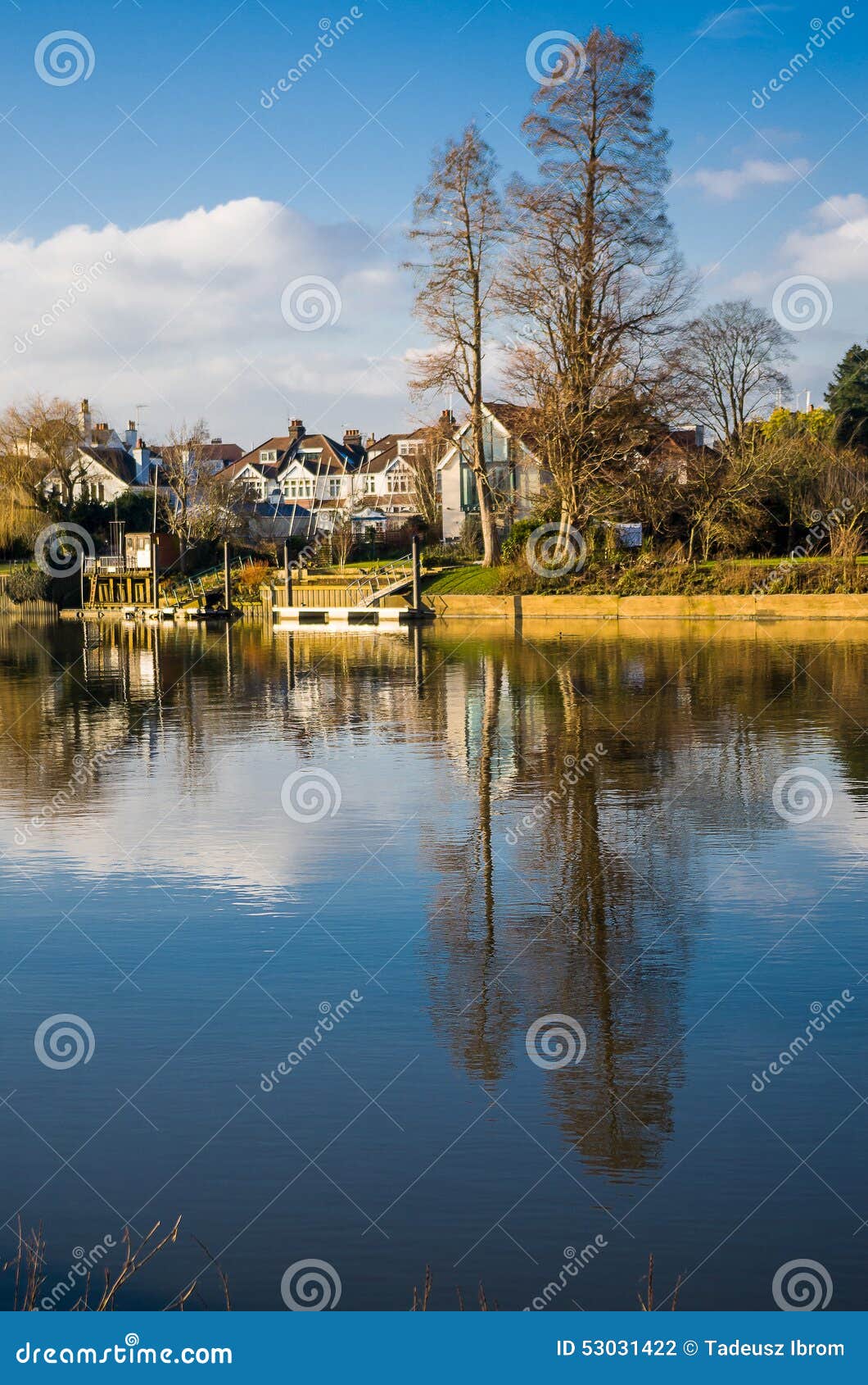 Richmond stock photo showing the Thames River and classic buildings