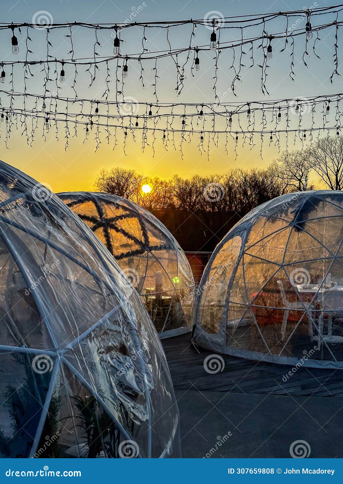 Outdoor Dining Structures at Sunset Stock Photo Image of outdoor