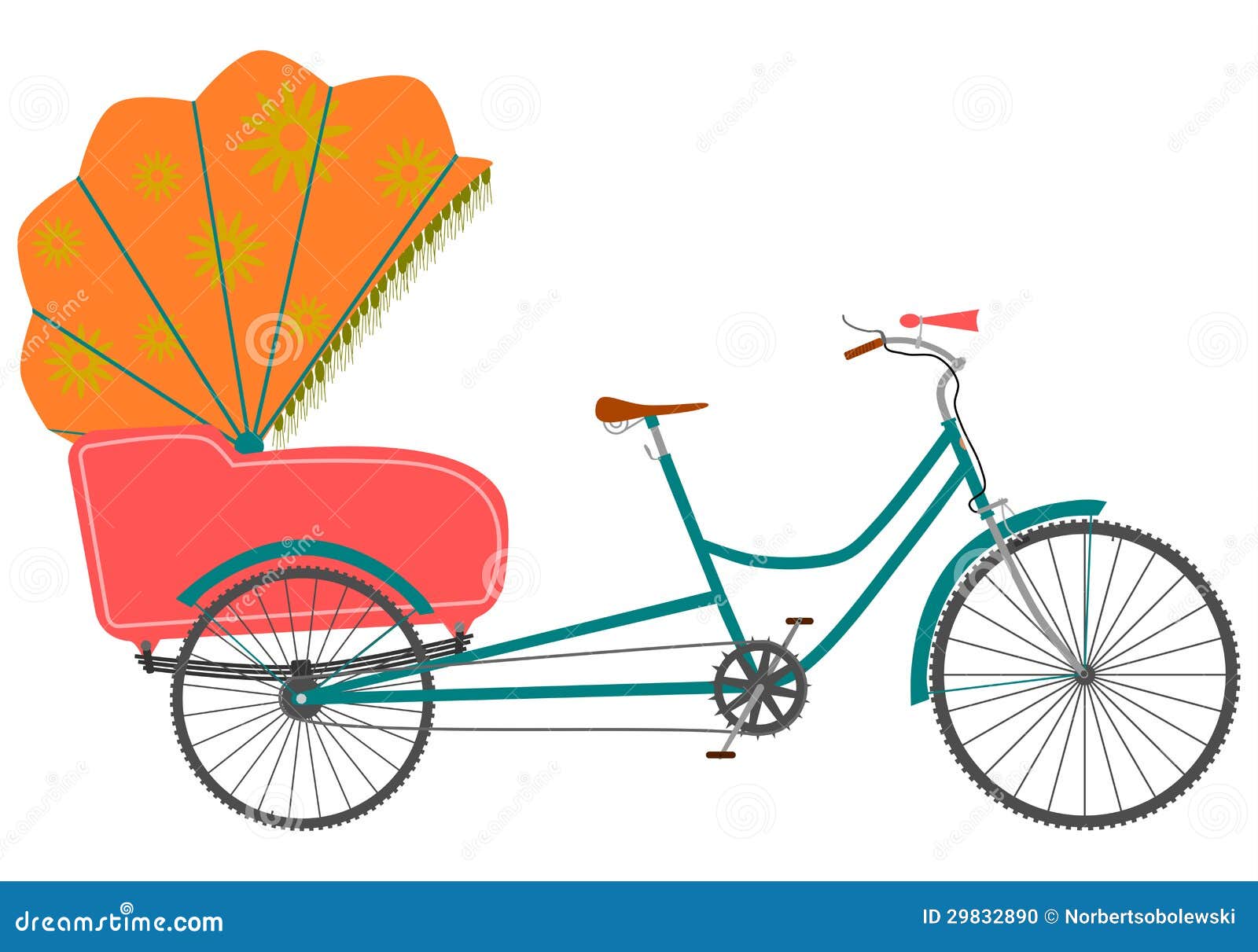 Rickshaw. stock vector. Illustration of retro, nostalgic - 29832890