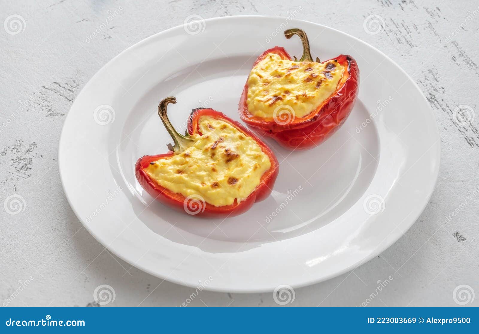 Ricotta stuffed pepper stock image. Image of gourmet 223003669