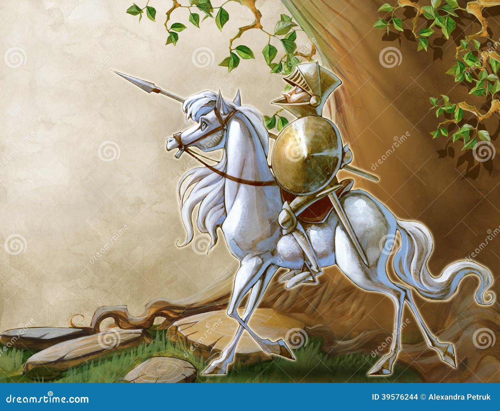 Riddare på den vita hästen stock illustrationer. Illustration av 