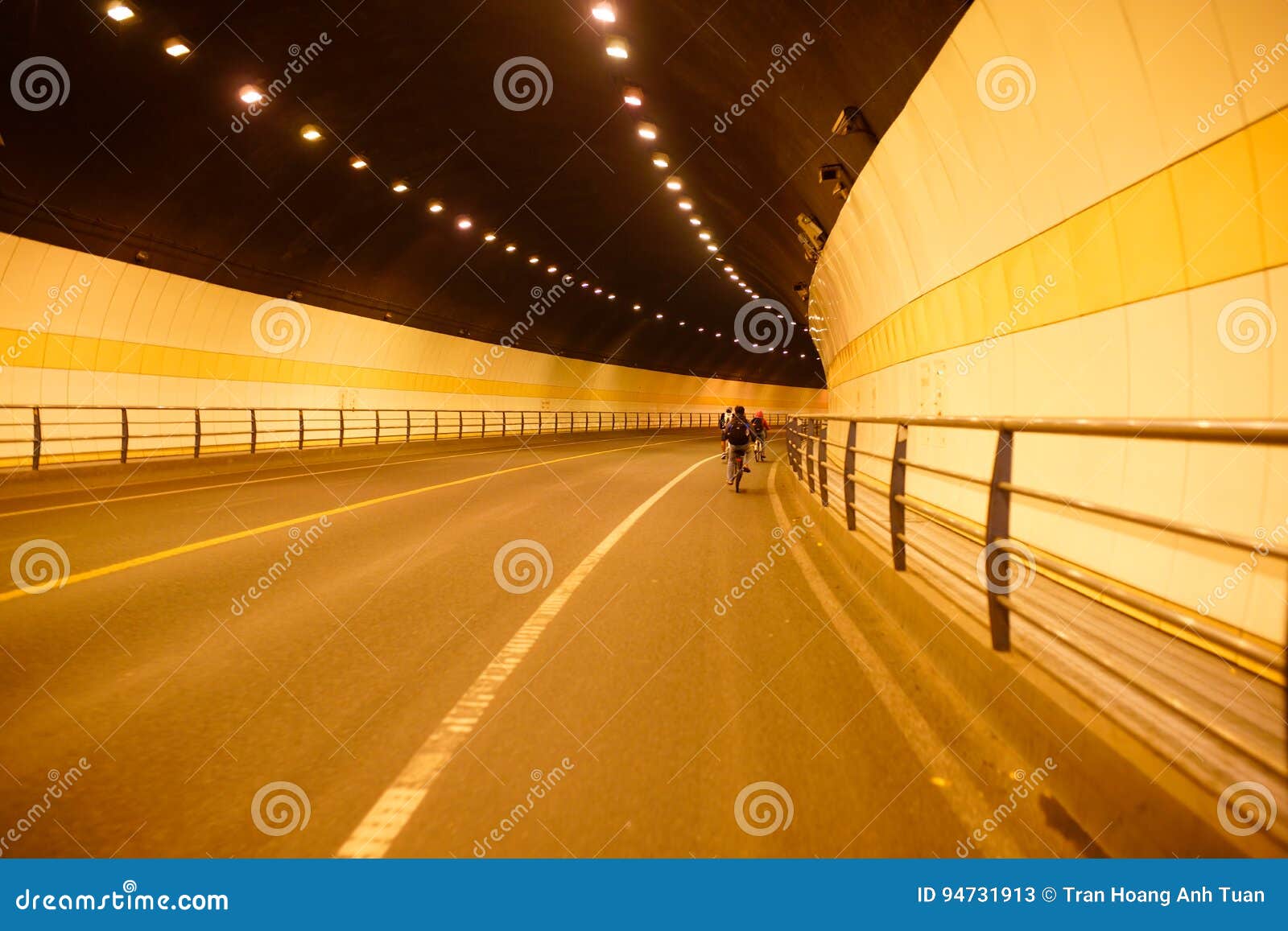 Ride Bicycle in Hangzhou Tunnel Editorial Stock Photo Image of