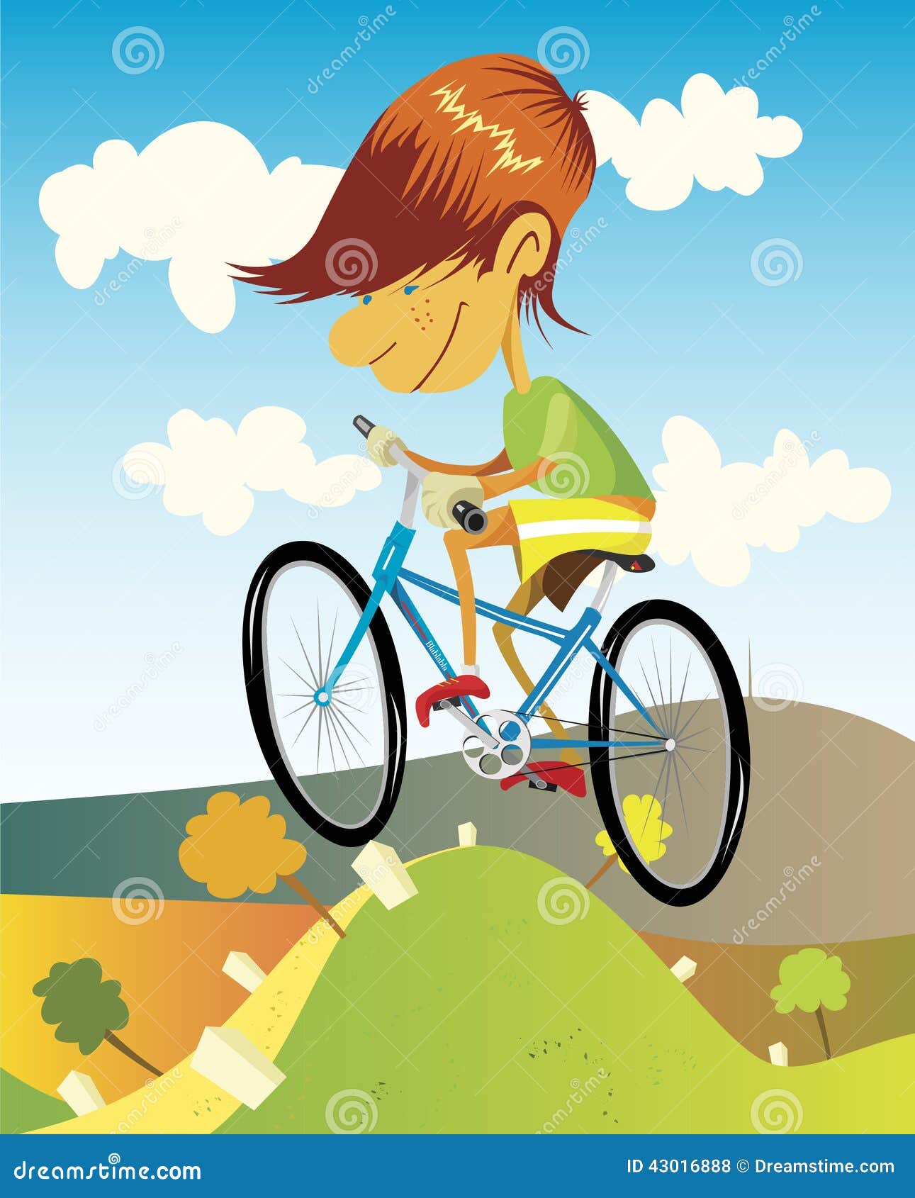 Ride a bike stock vector. Illustration of length, hill - 43016888