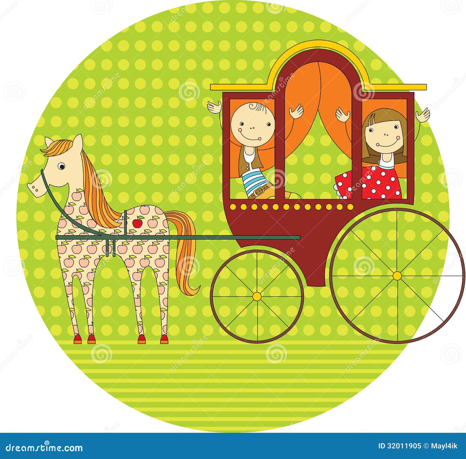 Ride in a carriage stock vector. Illustration of cart - 32011905