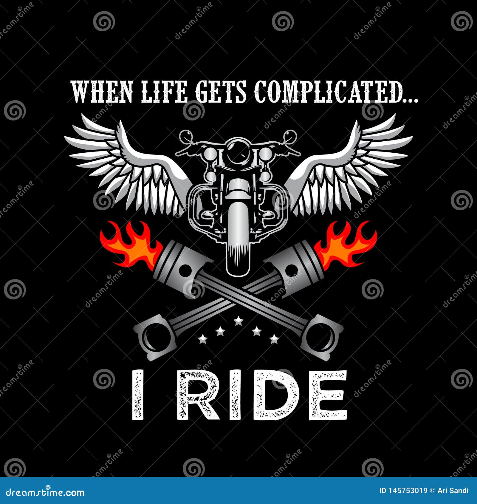 Ride Quote and Saying Good for Print Design Stock Illustration