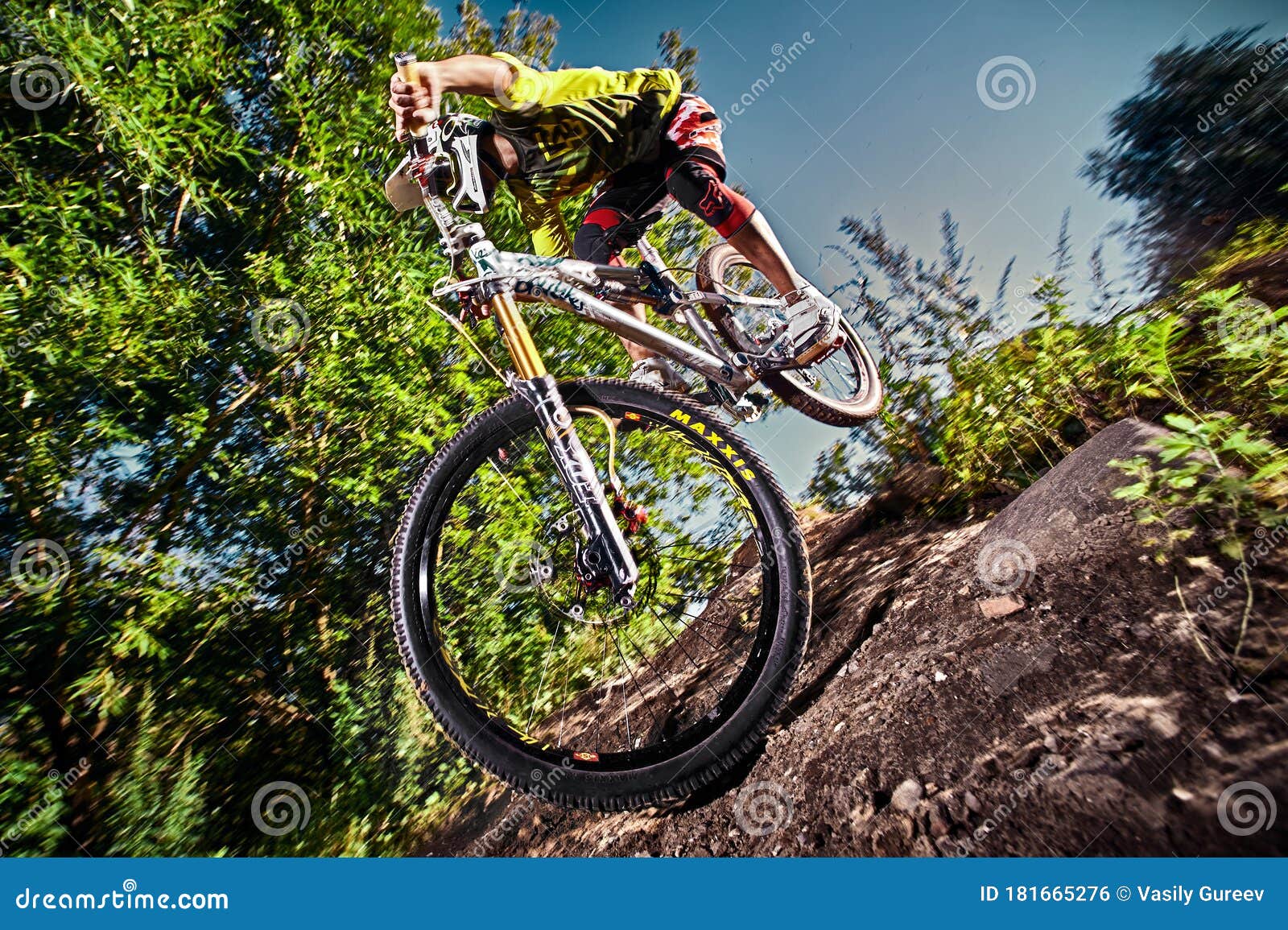 Rider in Action at Mountain Bike Sport. Editorial Photo - Image of ...