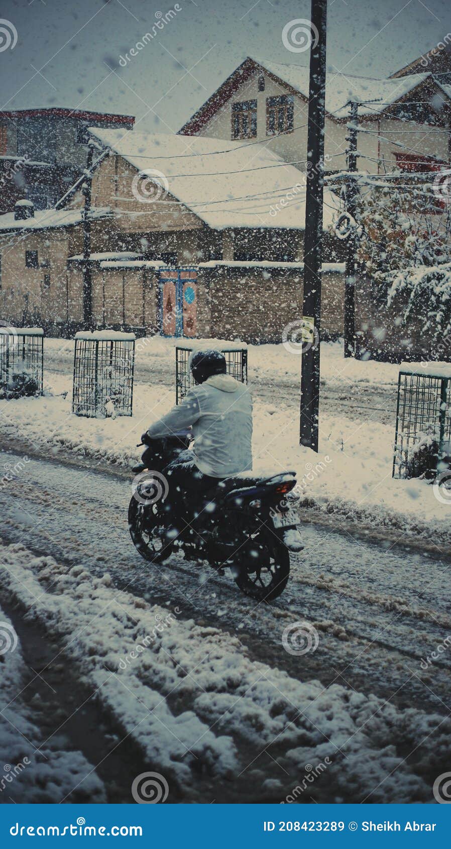 Riding Motorcycles during Snow Stock Image Image of wall, wheel 208423289
