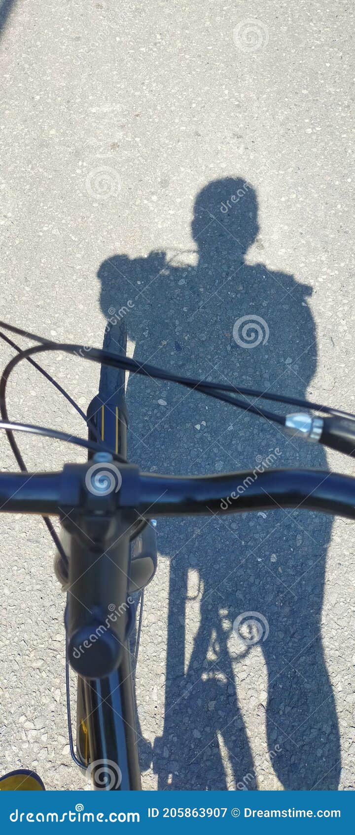 Riding My Bike Chasing My Shadow Stock Image Image of tarmac, blue